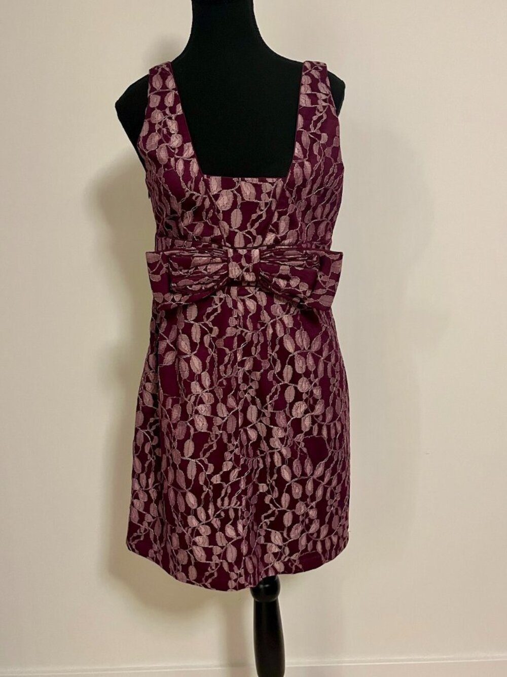 #4 Minuet Purple with White Flowers Sleeveless Short Dress
